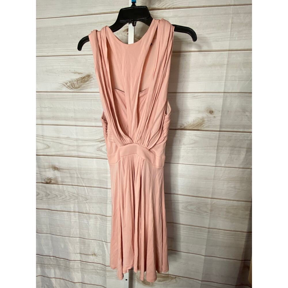 JustCavali Peach Cross Front Sleeveless Midi Dress Pleated Draped Boho Size XS